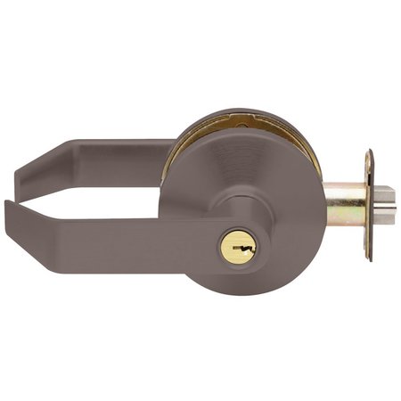 FALCON Grade 2 Cylindrical Lock, Entry Function, Key in Lever Cylinder, Dane Lever, Standard Rose, Dark Oxi B501PD D 613